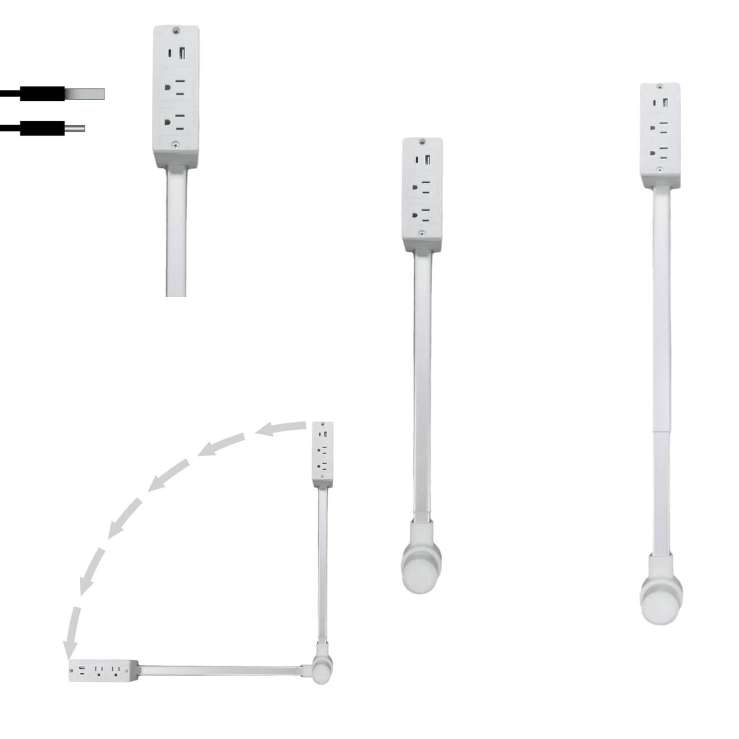 Sofa & Bedside Power Socket Extender – Multi Plug Outlet with USB & USB-C Ports + Surge Protection